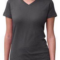 LA T Ladies V-Neck Longer Length T-Shirt